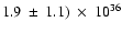 $1.9~\pm~1.1)~\times~10^{36}$