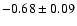 $-0.68 \pm 0.09$