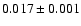 $ 0.017\pm0.001 $