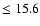 $\leq 15.6$