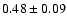 $0.48\pm0.09$