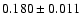 $0.180\pm0.011$