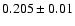 $0.205\pm0.01$