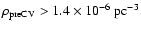 $\rho_{{\rm preCV}}>1.4\times10^{-6}~{\rm pc^{-3}}$