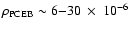 $\rho_{{\rm PCEB}}\sim6{-}30~\times~10^{-6}$