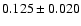 $0.125\pm0.020$