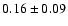 $0.16\pm0.09$