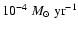 $10^{-4}~M_{\odot}~{\rm yr}^{-1}$