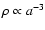 $\rho \propto a^{-3}$