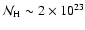 ${\cal N}_{\rm H}\sim 2 \times 10 ^{23}$