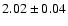 $2.02\pm0.04$
