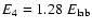 $E_4 = 1.28~E_{\rm lab}$