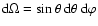 ${\rm d}\Omega=\sin\theta~{\rm d}\theta~{\rm d}\varphi$
