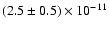 $(2.5 \pm 0.5) \times 10^{-11}$