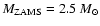 $M_{\rm ZAMS} = 2.5~M_{\odot}$