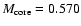 $M_{\rm core} = 0.570$