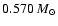 $0.570~M_{\odot}$