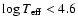 $\log T_{\rm eff} < 4.6$