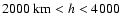 $2000~{\rm km}<h<4000$