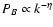 $P_B \propto k^{-\eta}$