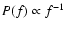 $P(f)
\propto f^{-1}$