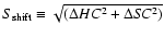 $S_{\rm shift}\equiv\sqrt{(\Delta HC^2+\Delta S\!C^2)}$