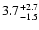 $\rm 3.7^{+2.7}_{-1.5}$