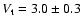 $V_{\rm t} = 3.0 \pm 0.3$