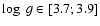 $\log~g\in [3.7;3.9]$