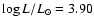 $\log L/L_{\odot}=3.90$