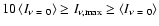 $10\left< I_{\nu~=~0}\right>\geq I_{\rm\nu ,max} \geq \left<I_{\nu~=~0}\right>$