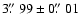 $3\hbox{$.\!\!^{\prime\prime}$ }99 \pm 0\hbox{$.\!\!^{\prime\prime}$ }01$
