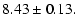 $\displaystyle 8.43\pm 0.13.$