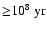 ${\ge} 10^8~{\rm yr}$