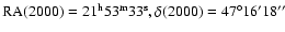 ${\rm RA} (2000) = 21^{{\rm h}}53^{{\rm m}}33^{{\rm s}}, \delta (2000) = 47^{\circ }16'18''$