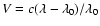 $V=c(\lambda-\lambda_0)/\lambda_0$