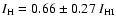 $I_{\rm H}= 0.66\pm0.27~I_{\rm HI}$