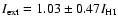 $I_{\rm ext}= 1.03\pm0.47 I_{\rm HI}$