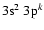 $3{\rm s}^2~ 3{\rm p}^k$
