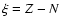 $\xi = Z - N$