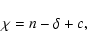 \begin{displaymath}\chi = n - \delta + c,
\end{displaymath}