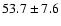 $53.7 \pm 7.6$