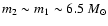 $m_{2} \sim m_{1} \sim 6.5~M_{\odot}$