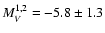 $M_{V}^{1,2}= -5.8\pm 1.3$