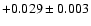 $+0.029\pm0.003$
