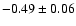 $-0.49\pm0.06$