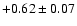 $+0.62\pm0.07$