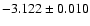 $-3.122\pm0.010$