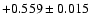 $+0.559\pm0.015 $