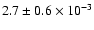 $2.7\pm0.6 \times 10^{-3}$